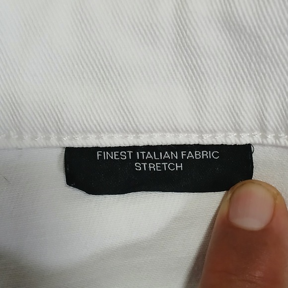 Boss Hugo Boss Men 32x30 White Stretch Cashmere-Touch Slim‎ Fit Candiani Jeans - Picture 11 of 16